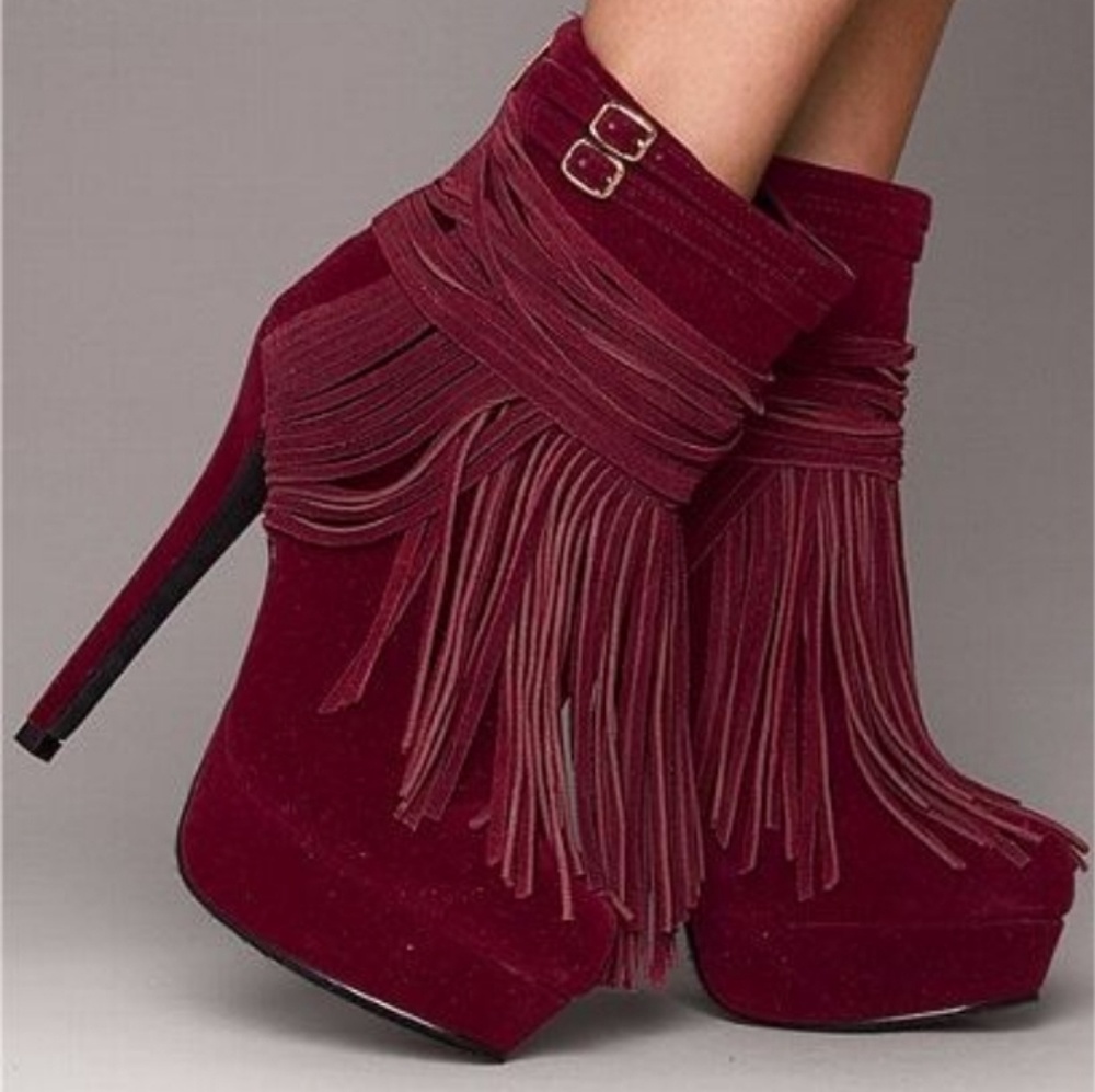 Victoria's Secret Fringe Booties By Colin Stuart